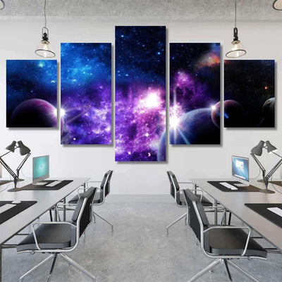 Space Scene Planets Stars Galaxies Panoram A1 Galaxy Sky and Space Multi Piece Panel Canvas Home Decor Housewarming Gift Ideas Poster Canvas Gallery Prints