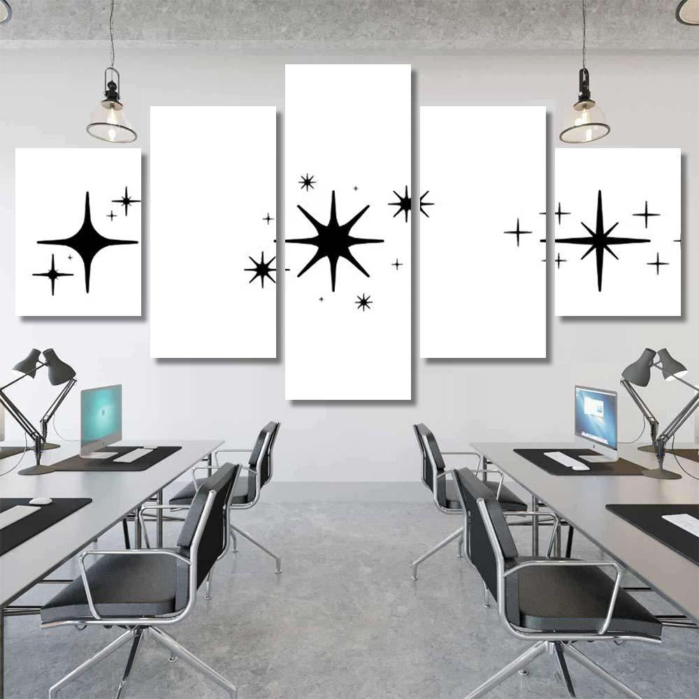 Pattern Stars Meteoroids Comets Asteroids Isolated Galaxy Sky and Space Multi Piece Panel Canvas Home Decor Housewarming Gift Ideas Poster Canvas Gallery Prints