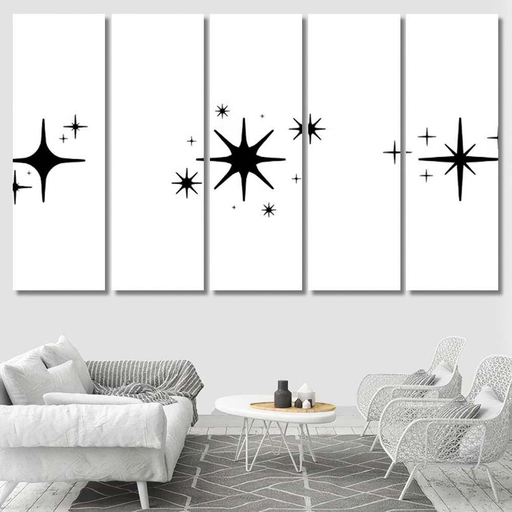 Pattern Stars Meteoroids Comets Asteroids Isolated Galaxy Sky and Space Multi Piece Panel Canvas Home Decor Housewarming Gift Ideas Poster Canvas Gallery Prints