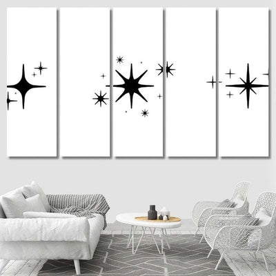 Pattern Stars Meteoroids Comets Asteroids Isolated Galaxy Sky and Space Multi Piece Panel Canvas Home Decor Housewarming Gift Ideas Poster Canvas Gallery Prints