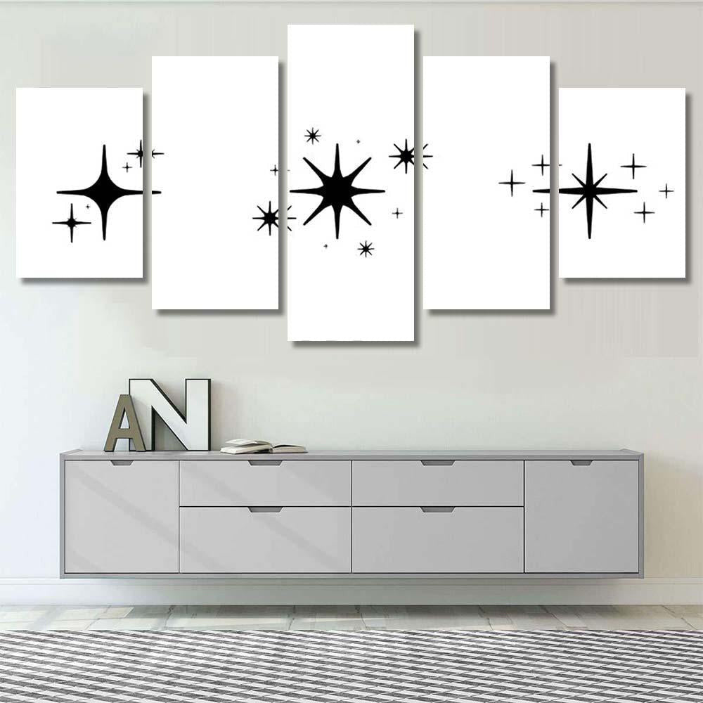 Pattern Stars Meteoroids Comets Asteroids Isolated Galaxy Sky and Space Multi Piece Panel Canvas Home Decor Housewarming Gift Ideas Poster Canvas Gallery Prints