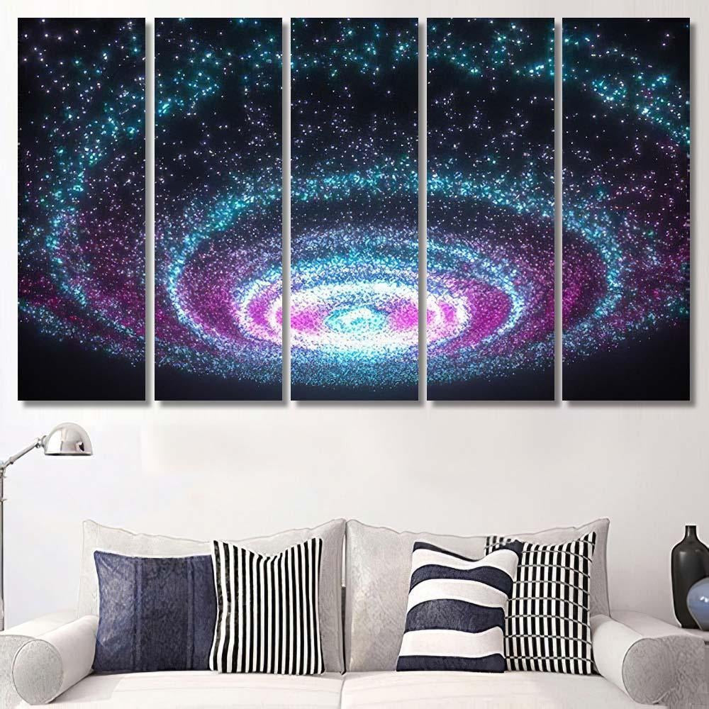Glowing Particles Milky Way Galaxyexplosive Sparks3D Galaxy Sky and Space Multi Piece Panel Canvas Home Decor Housewarming Gift Ideas Poster Canvas Gallery Prints