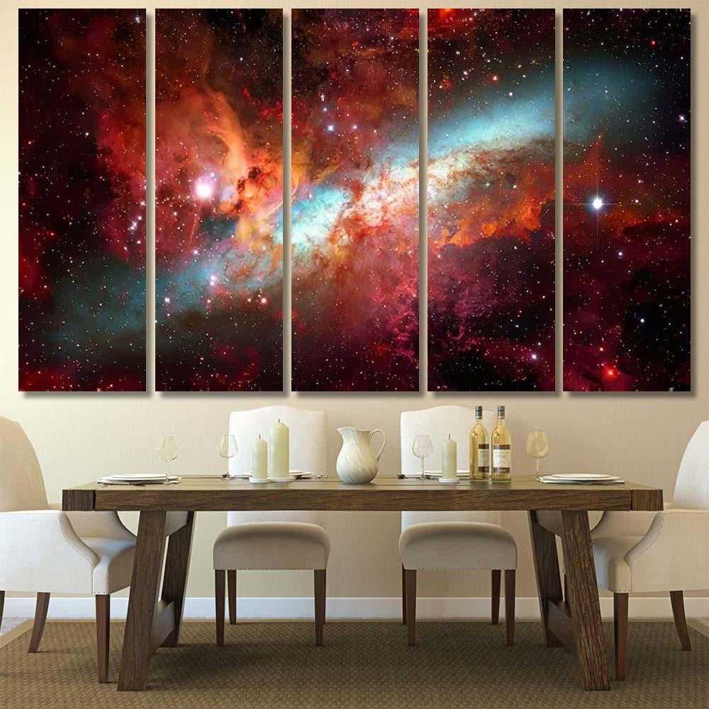 Nebula Galaxies Deep Space Elements This 4 Galaxy Sky and Space Multi Piece Panel Canvas Home Decor Housewarming Gift Ideas Poster Canvas Gallery Prints