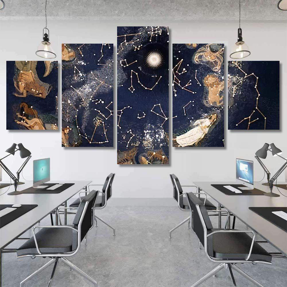 Map Stars Sky Night Constellations 1 Galaxy Sky and Space Multi Piece Panel Canvas Home Decor Housewarming Gift Ideas Poster Canvas Gallery Prints