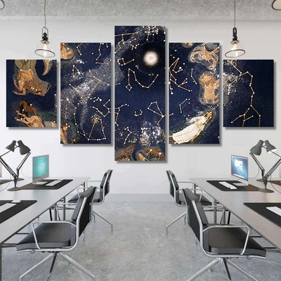 Map Stars Sky Night Constellations 1 Galaxy Sky and Space Multi Piece Panel Canvas Home Decor Housewarming Gift Ideas Poster Canvas Gallery Prints