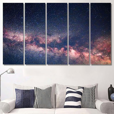 Perseid Meteor Shower Milky Way Sky Galaxy Sky and Space Multi Piece Panel Canvas Home Decor Housewarming Gift Ideas Poster Canvas Gallery Prints