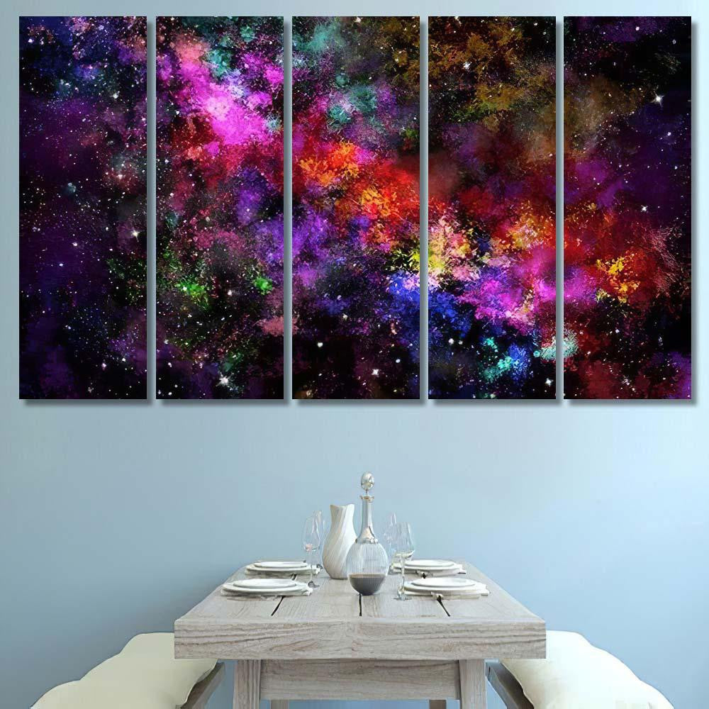 Star Field Galaxy Space Nebulae Abstract 2 Galaxy Sky and Space Multi Piece Panel Canvas Home Decor Housewarming Gift Ideas Poster Canvas Gallery Prints