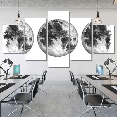 Moon Phases Isolated On White Background Galaxy Sky and Space Multi Piece Panel Canvas Home Decor Housewarming Gift Ideas Poster Canvas Gallery Prints
