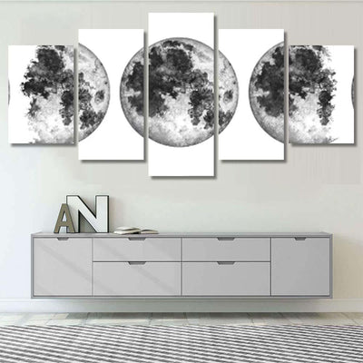 Moon Phases Isolated On White Background Galaxy Sky and Space Multi Piece Panel Canvas Home Decor Housewarming Gift Ideas Poster Canvas Gallery Prints