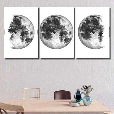 Moon Phases Isolated On White Background Galaxy Sky and Space Multi Piece Panel Canvas Home Decor Housewarming Gift Ideas Poster Canvas Gallery Prints