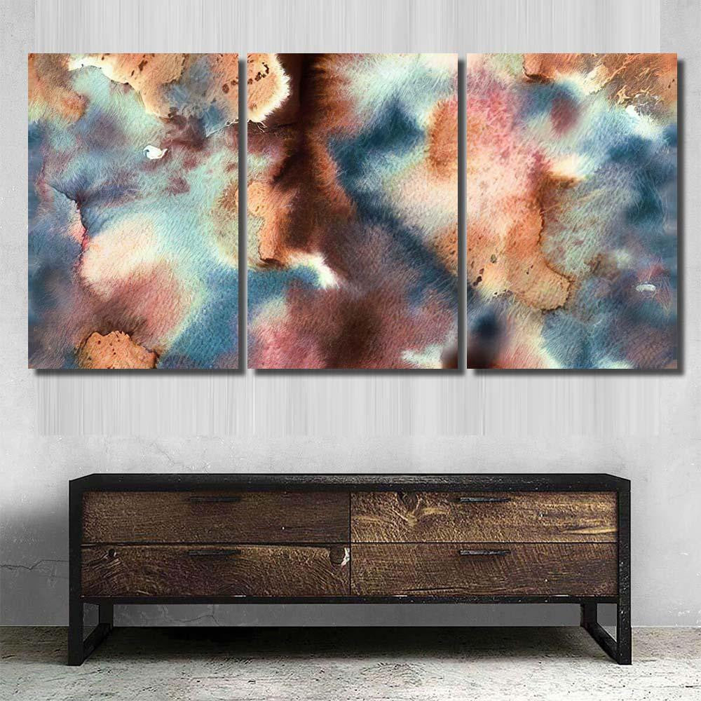 Hand Painted Watercolor Bright Seamless Pattern Galaxy Sky and Space Multi Piece Panel Canvas Home Decor Housewarming Gift Ideas Poster Canvas Gallery Prints