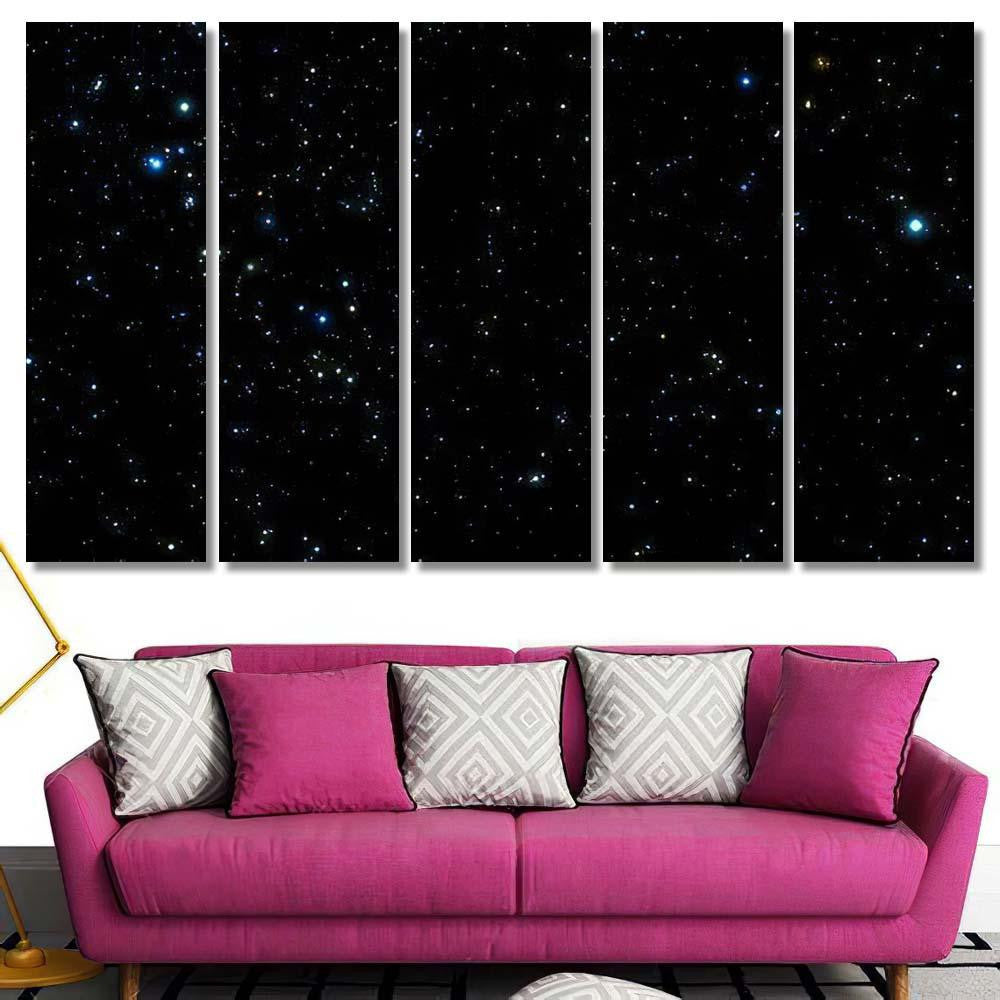 Night Sky Bright Stars Vector Galaxy Sky and Space Multi Piece Panel Canvas Home Decor Housewarming Gift Ideas Poster Canvas Gallery Prints