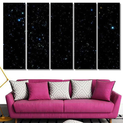 Night Sky Bright Stars Vector Galaxy Sky and Space Multi Piece Panel Canvas Home Decor Housewarming Gift Ideas Poster Canvas Gallery Prints