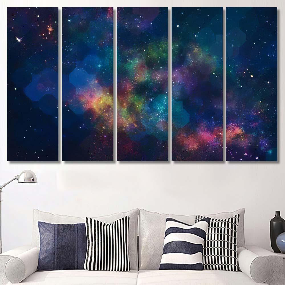 Star Field Galaxy Space Nebula Abstract 2 Galaxy Sky and Space Multi Piece Panel Canvas Home Decor Housewarming Gift Ideas Poster Canvas Gallery Prints