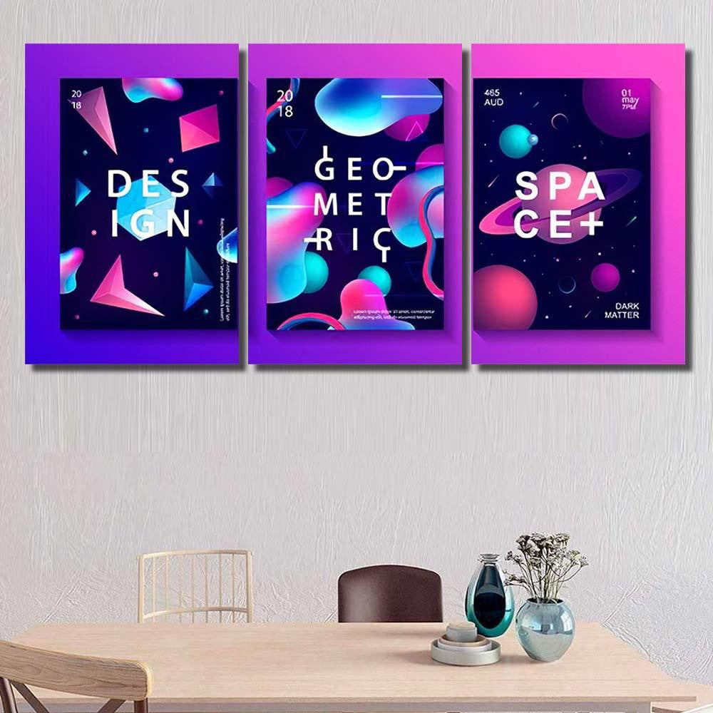 Set Abstract Trendy Cosmic Posters Crystal Galaxy Sky and Space Multi Piece Panel Canvas Home Decor Housewarming Gift Ideas Poster Canvas Gallery Prints