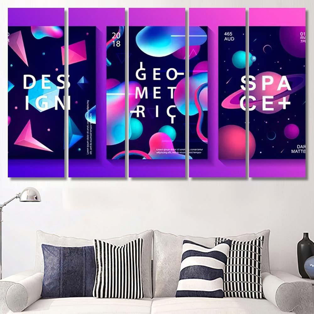 Set Abstract Trendy Cosmic Posters Crystal Galaxy Sky and Space Multi Piece Panel Canvas Home Decor Housewarming Gift Ideas Poster Canvas Gallery Prints