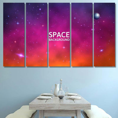 Space Background Colorful Galaxy Nebula Planet Galaxy Sky and Space Multi Piece Panel Canvas Home Decor Housewarming Gift Ideas Poster Canvas Gallery Prints