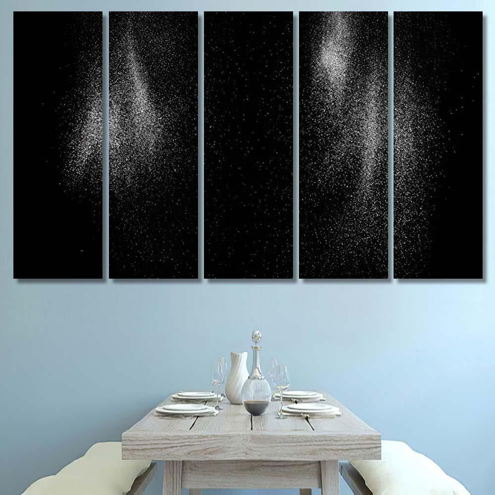 Launched White Powder Splash On Black Galaxy Sky and Space Multi Piece Panel Canvas Home Decor Housewarming Gift Ideas Poster Canvas Gallery Prints