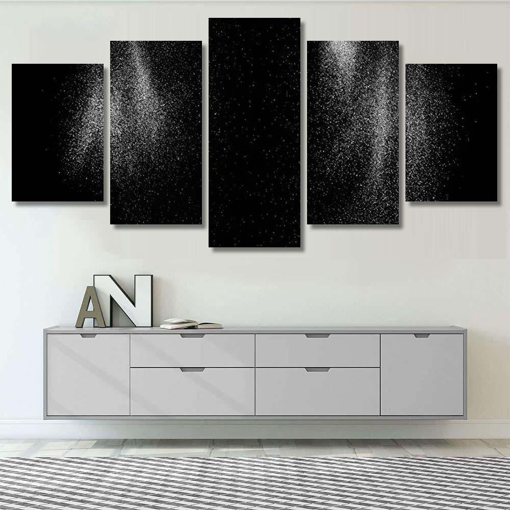 Launched White Powder Splash On Black Galaxy Sky and Space Multi Piece Panel Canvas Home Decor Housewarming Gift Ideas Poster Canvas Gallery Prints