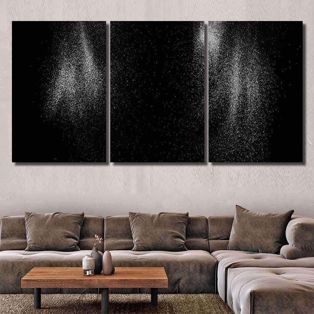 Launched White Powder Splash On Black Galaxy Sky and Space Multi Piece Panel Canvas Home Decor Housewarming Gift Ideas Poster Canvas Gallery Prints