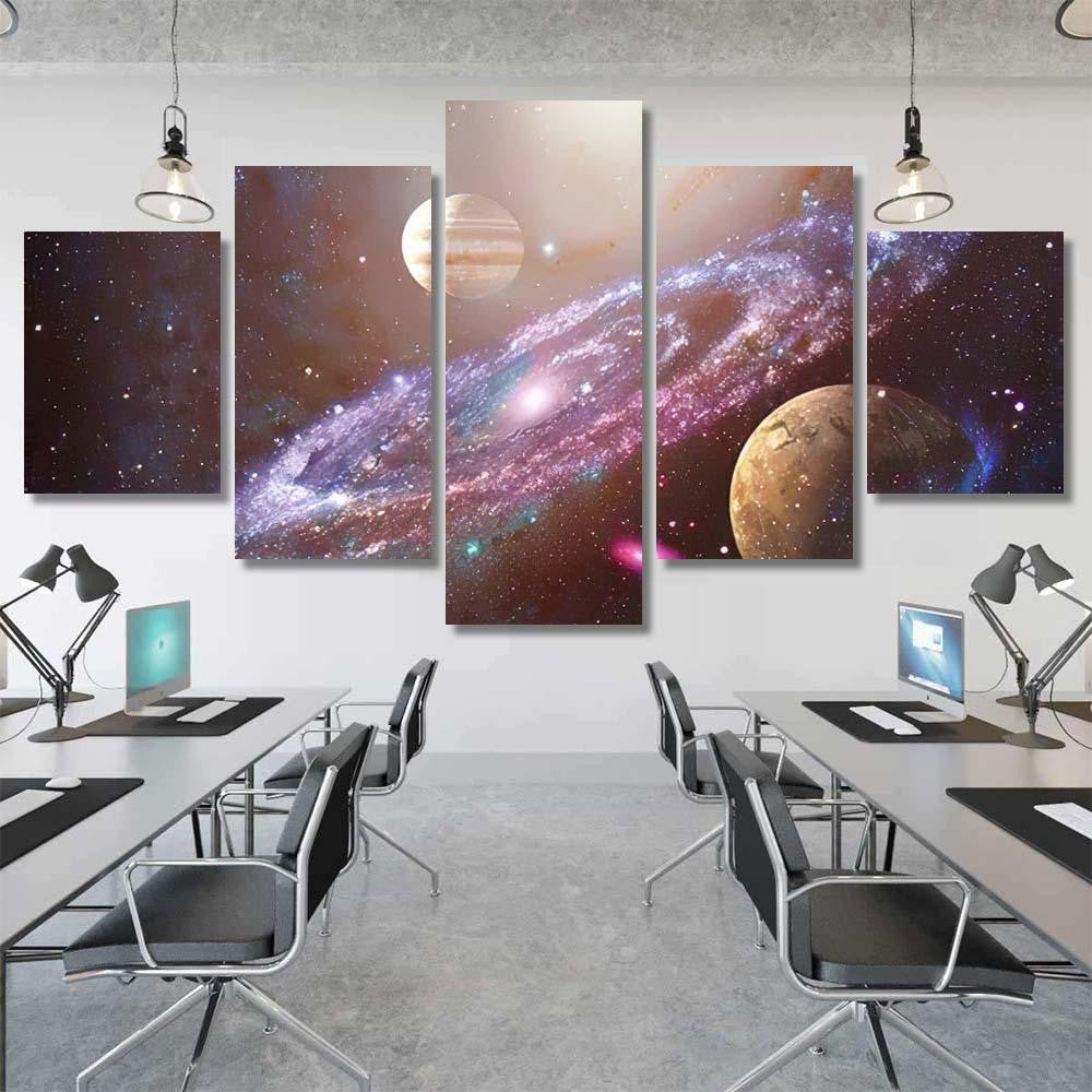 Spiral Galaxy Planet Outer Space Elements 1 Galaxy Sky and Space Multi Piece Panel Canvas Home Decor Housewarming Gift Ideas Poster Canvas Gallery Prints