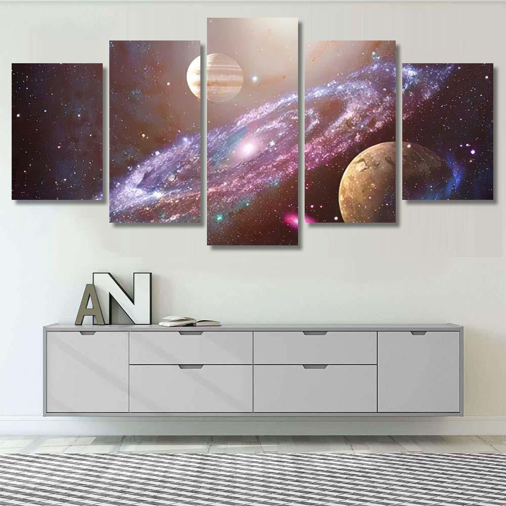 Spiral Galaxy Planet Outer Space Elements 1 Galaxy Sky and Space Multi Piece Panel Canvas Home Decor Housewarming Gift Ideas Poster Canvas Gallery Prints