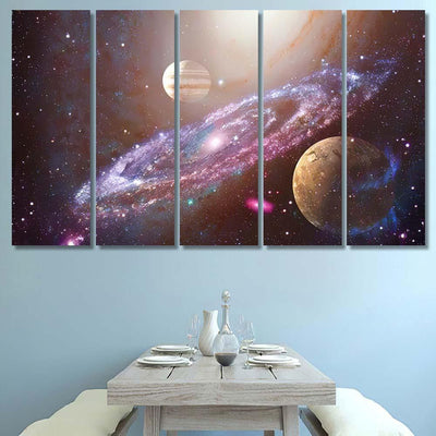 Spiral Galaxy Planet Outer Space Elements 1 Galaxy Sky and Space Multi Piece Panel Canvas Home Decor Housewarming Gift Ideas Poster Canvas Gallery Prints