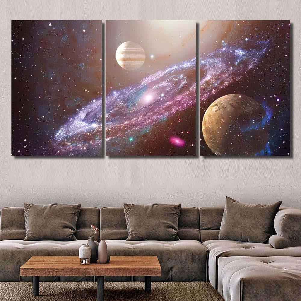 Spiral Galaxy Planet Outer Space Elements 1 Galaxy Sky and Space Multi Piece Panel Canvas Home Decor Housewarming Gift Ideas Poster Canvas Gallery Prints