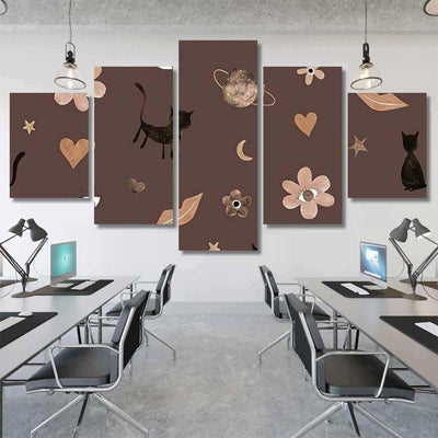 Hand Abstract Watercolor Cats Planets 10 Galaxy Sky and Space Multi Piece Panel Canvas Home Decor Housewarming Gift Ideas Poster Canvas Gallery Prints