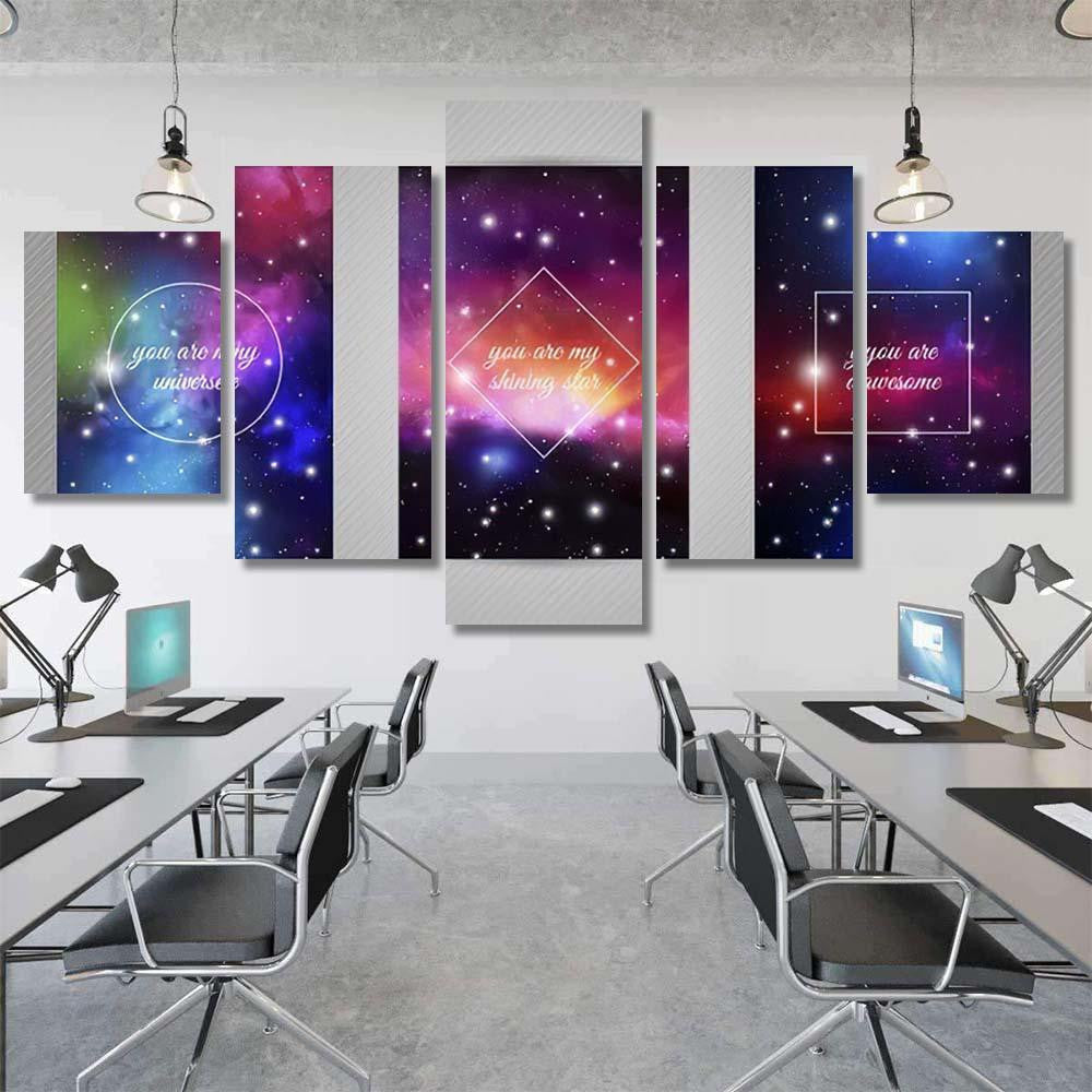Set Romantic Postcards Beloved Space Stars Galaxy Sky and Space Multi Piece Panel Canvas Home Decor Housewarming Gift Ideas Poster Canvas Gallery Prints