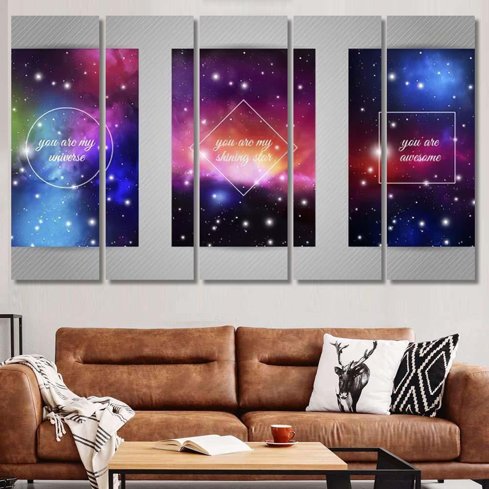 Set Romantic Postcards Beloved Space Stars Galaxy Sky and Space Multi Piece Panel Canvas Home Decor Housewarming Gift Ideas Poster Canvas Gallery Prints