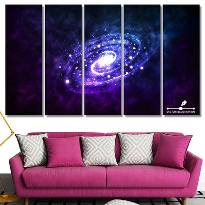 Spiral Galaxy On Space Background Realistic Galaxy Sky and Space Multi Piece Panel Canvas Home Decor Housewarming Gift Ideas Poster Canvas Gallery Prints