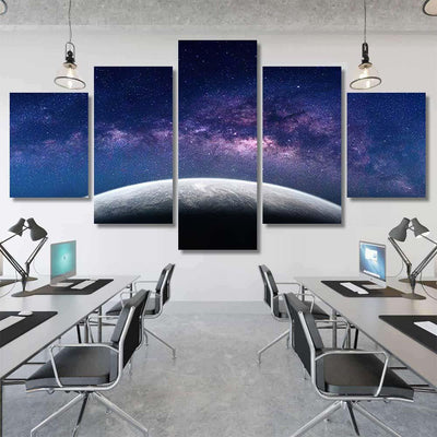 Landscape Milky Way Galaxy Earth View 1 Galaxy Sky and Space Multi Piece Panel Canvas Home Decor Housewarming Gift Ideas Poster Canvas Gallery Prints