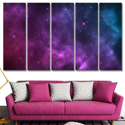 Space Background Realistic Starry Night Cosmos Galaxy Sky and Space Multi Piece Panel Canvas Home Decor Housewarming Gift Ideas Poster Canvas Gallery Prints