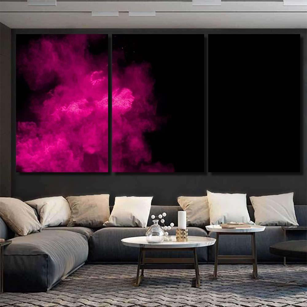 Pink Powder Explosion On Black Background 1 Galaxy Sky and Space Multi Piece Panel Canvas Home Decor Housewarming Gift Ideas Poster Canvas Gallery Prints
