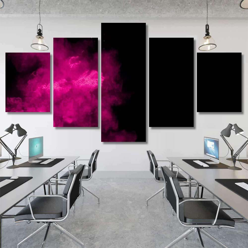 Pink Powder Explosion On Black Background 1 Galaxy Sky and Space Multi Piece Panel Canvas Home Decor Housewarming Gift Ideas Poster Canvas Gallery Prints