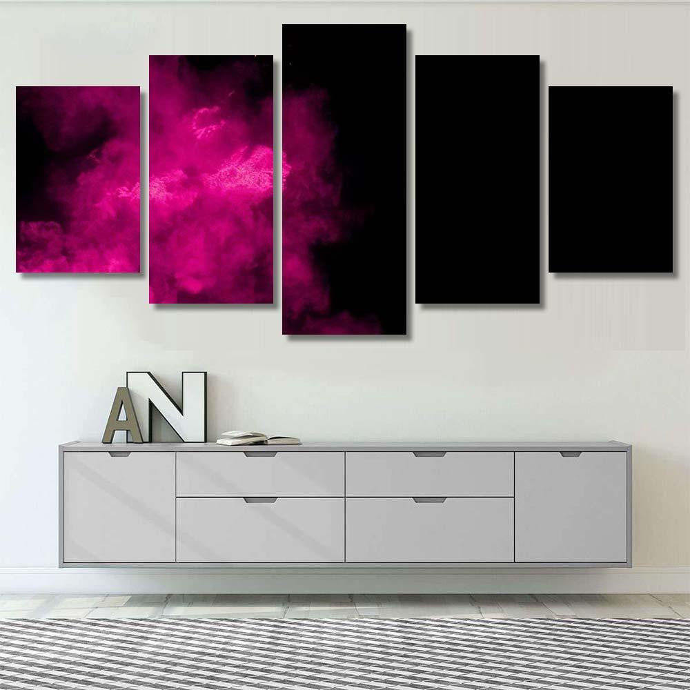 Pink Powder Explosion On Black Background 1 Galaxy Sky and Space Multi Piece Panel Canvas Home Decor Housewarming Gift Ideas Poster Canvas Gallery Prints