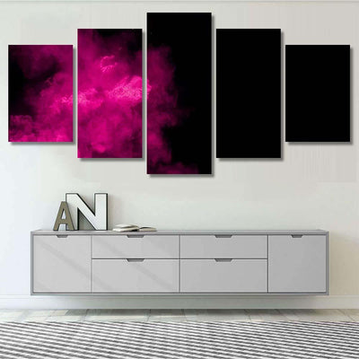 Pink Powder Explosion On Black Background 1 Galaxy Sky and Space Multi Piece Panel Canvas Home Decor Housewarming Gift Ideas Poster Canvas Gallery Prints