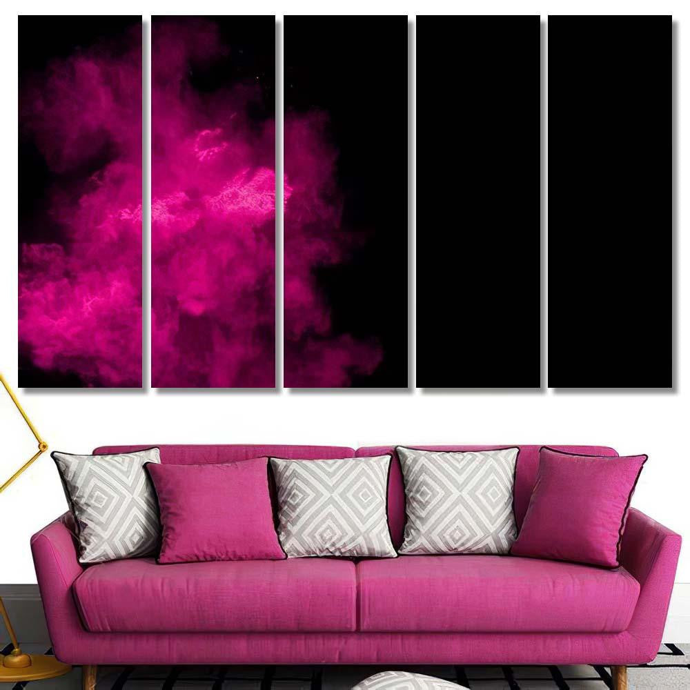 Pink Powder Explosion On Black Background 1 Galaxy Sky and Space Multi Piece Panel Canvas Home Decor Housewarming Gift Ideas Poster Canvas Gallery Prints
