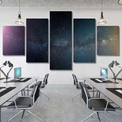 Night Landscape Colorful Milky Way Yellow 1 Galaxy Sky and Space Multi Piece Panel Canvas Home Decor Housewarming Gift Ideas Poster Canvas Gallery Prints