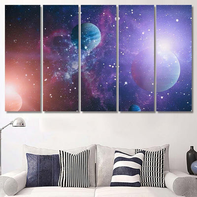 Space Many Light Years Far Earth 1 Galaxy Sky and Space Multi Piece Panel Canvas Home Decor Housewarming Gift Ideas Poster Canvas Gallery Prints