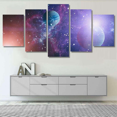 Space Many Light Years Far Earth 1 Galaxy Sky and Space Multi Piece Panel Canvas Home Decor Housewarming Gift Ideas Poster Canvas Gallery Prints