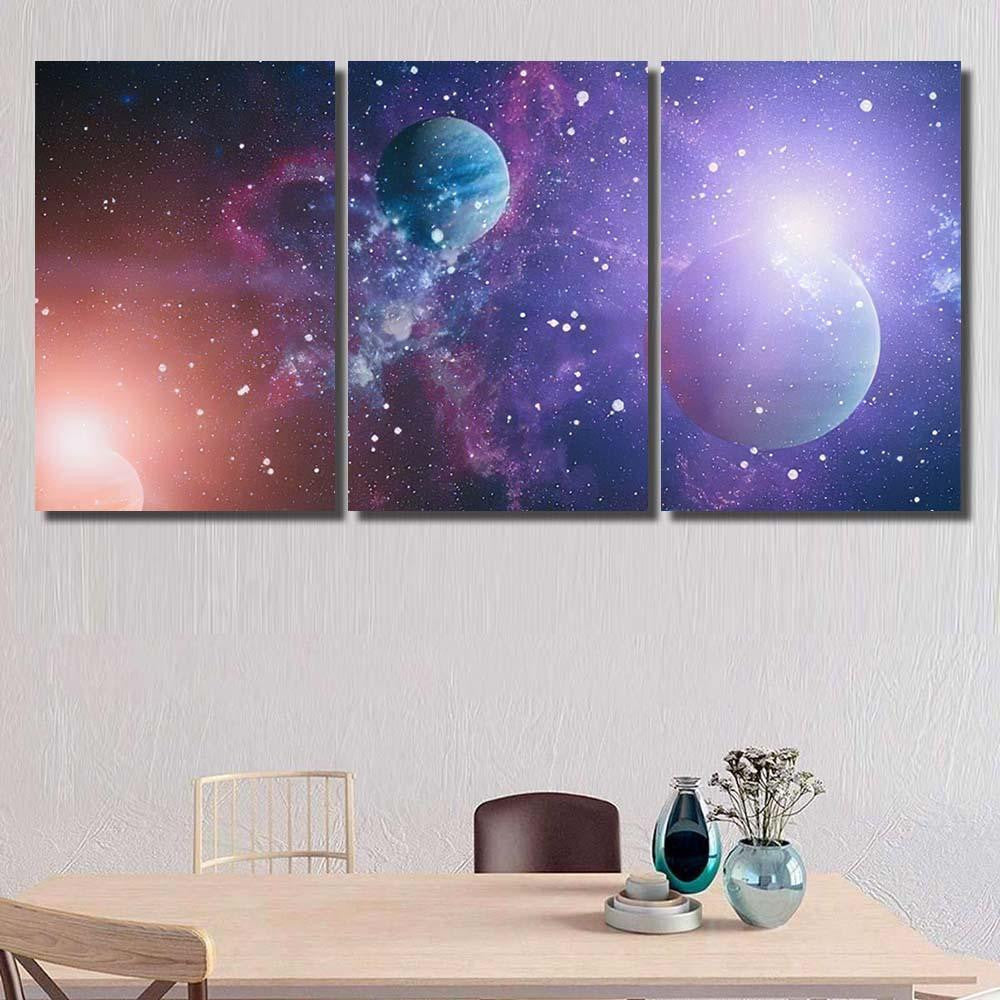 Space Many Light Years Far Earth 1 Galaxy Sky and Space Multi Piece Panel Canvas Home Decor Housewarming Gift Ideas Poster Canvas Gallery Prints