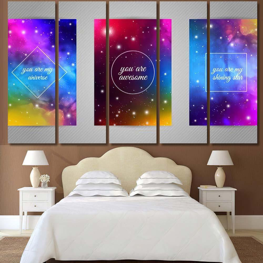 Set Romantic Postcards Cosmos Stars Background Galaxy Sky and Space Multi Piece Panel Canvas Home Decor Housewarming Gift Ideas Poster Canvas Gallery Prints