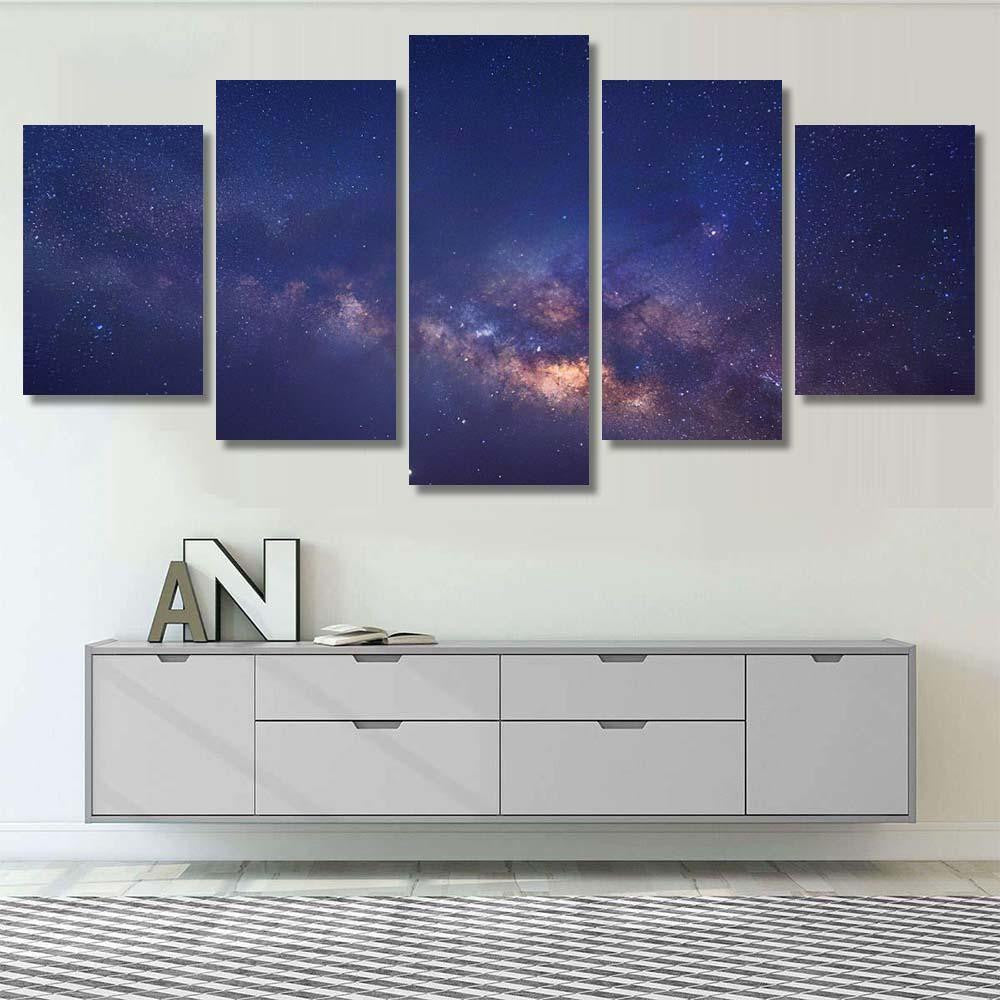 Milky Way Galaxy Stars Space Dust 6 Galaxy Sky and Space Multi Piece Panel Canvas Home Decor Housewarming Gift Ideas Poster Canvas Gallery Prints
