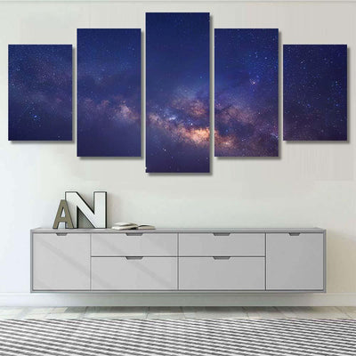 Milky Way Galaxy Stars Space Dust 6 Galaxy Sky and Space Multi Piece Panel Canvas Home Decor Housewarming Gift Ideas Poster Canvas Gallery Prints