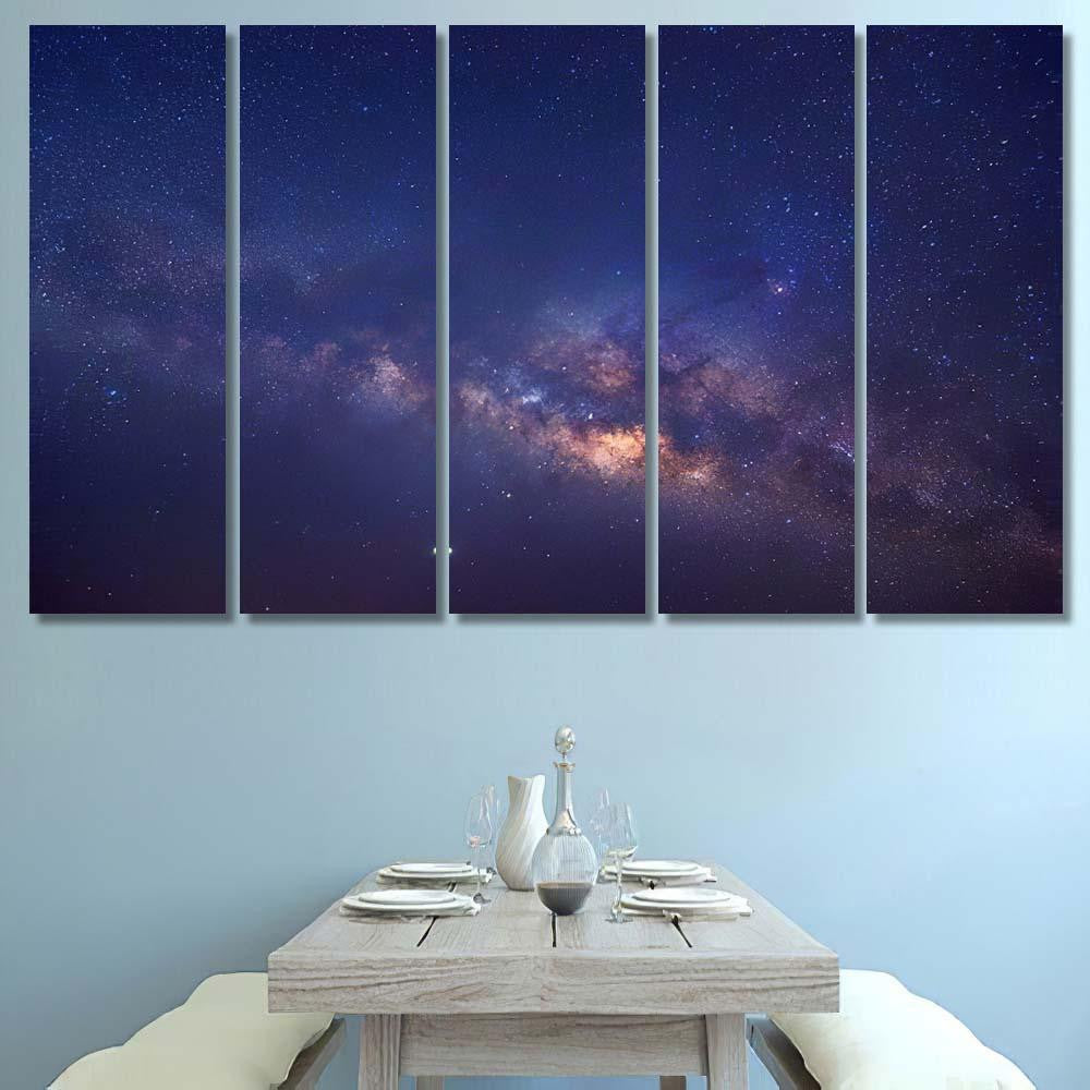 Milky Way Galaxy Stars Space Dust 6 Galaxy Sky and Space Multi Piece Panel Canvas Home Decor Housewarming Gift Ideas Poster Canvas Gallery Prints