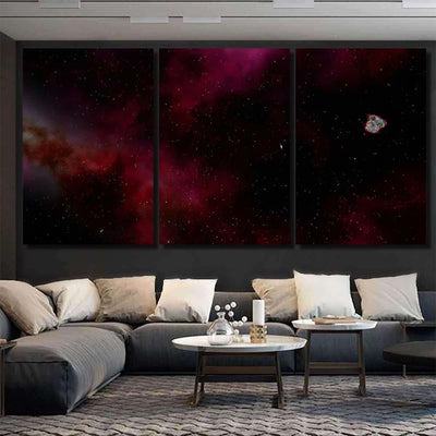 Light Purple Fantastic Nebula Galaxy 3D 7 Galaxy Sky and Space Multi Piece Panel Canvas Home Decor Housewarming Gift Ideas Poster Canvas Gallery Prints