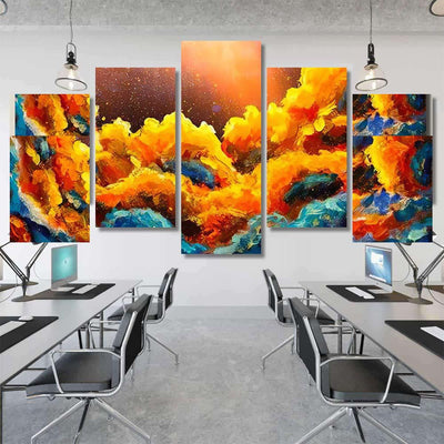 Oil Cosmic Blue Abstract Background Galaxy Sky and Space Multi Piece Panel Canvas Home Decor Housewarming Gift Ideas Poster Canvas Gallery Prints