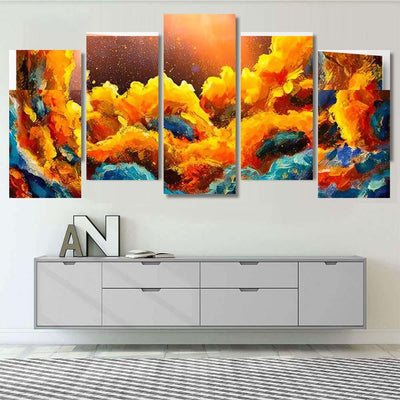 Oil Cosmic Blue Abstract Background Galaxy Sky and Space Multi Piece Panel Canvas Home Decor Housewarming Gift Ideas Poster Canvas Gallery Prints